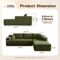 thumbnail image 3 of Ovios Sherpa Sectional for Living Room Modular Green Sleeper Sectional Couches and Sofas with Chaise Lounge Modern 104" Oversized L-Shape Sofa No Assembly Required, 3 of 10