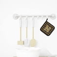 thumbnail image 3 of Letter N Chevron Black and Gold Pair of Pot Holders, 3 of 3