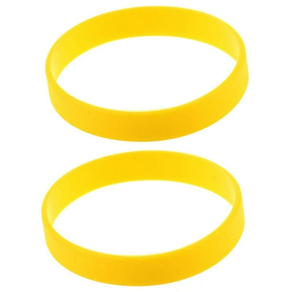 2X Fashion Silicone Rubber Elasticity Wristband Wrist Band Cuff Bracelet Bangle Yellow