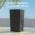 thumbnail image 6 of Hearth & Harbor 35 Gallon Outdoor Trash Can with Lid, Hideaway Wicker Rattan Garbage Can, Black, 6 of 8