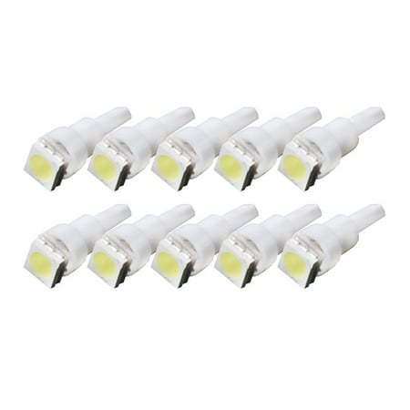 Lm 1 Air - 10PCS White T5 5050 1-SMD LED Car Light Bulb 12-20 LM, Dimmable 6000-6500K Running Lights 10 Packs
