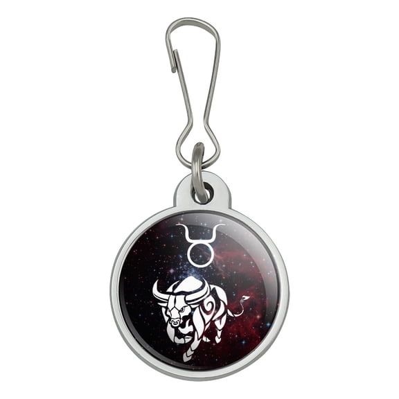 Taurus Bull Zodiac Sign Horoscope In Space Jacket Handbag Purse Luggage Backpack Zipper Pull Charm