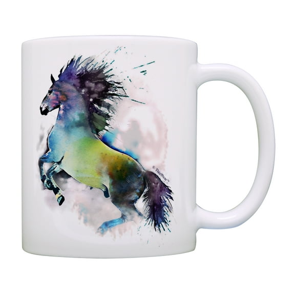ThisWear Horse Lovers Gifts Watercolor Horse Mug Horse Theme Gifts Horse Coffee Mug Wild Horses Gifts Horseback Riding Gifts Coffee Mug