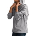 thumbnail image 3 of Sudadera con Capucha para Mujer, Informal, de Punto Gofre, de Larga, con Cordón Ajustable, Ligera, con Capucha Gris L, 3 of 8
