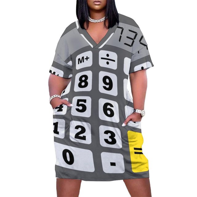 Calculadora del Día Nacional de las Matemáticas - hola Vestido holgado con bolsillos vestidos elegantes de mujer en oferta vestido vendaje Vestido de noche para mujer
