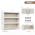 thumbnail image 2 of Collapsible Stackable 240Gal Extra Large Storage Bins with Lids, 3-Pack Rolling Organizer Cabinet with Doors for Home & Closet, Beige, 39.4" W, 2 of 6