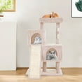 thumbnail image 6 of YRLLENSDAN 36 inches Cat Tree for Indoor Cats Cat Tower with Scratching Posts Multi-Level Cat Furniture Condo with Ramp, Perch Spacious Cat Cave & Funny Toys for Kittens House,Beige, 6 of 7