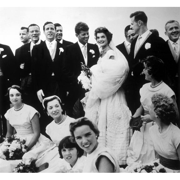 John F. Kennedy And Jacqueline Bouvier Kennedy On Their Wedding Day History (36 x 24)