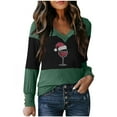 thumbnail image 2 of FDGIU Women's Christmas Long Sleeve T-Shirt - Lightweight Christmas Tree Graphic Top, Snowflake Sequined Blouse, Xmas Vacation Casual Sweatshirt, 2 of 3