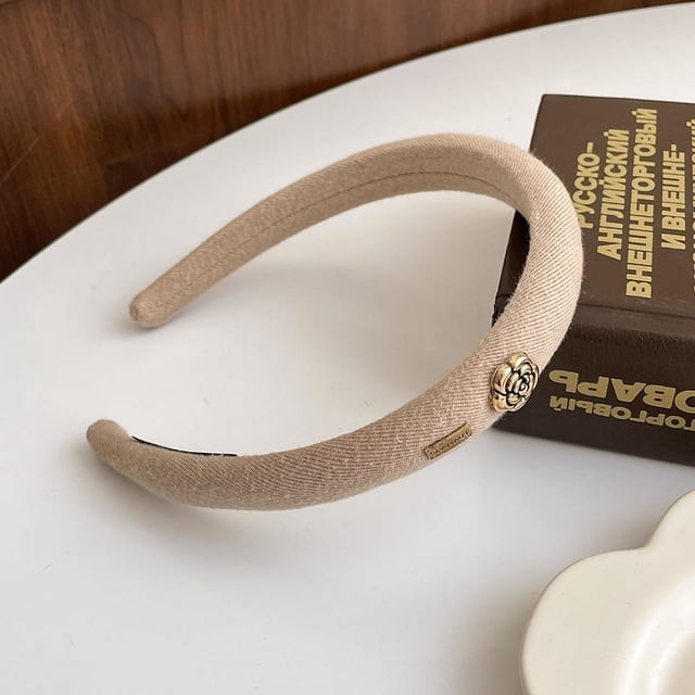 Diadema marrón de otoño e invierno para mujer, paquete de cabello con calavera alta, banda para el cabello a presión superior que combina con el tocado de horquilla para viajes al aire libre