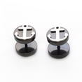 thumbnail image 3 of Fake Faux Cheater Illusion Ear Plug Earrings with Anchor Design 16G, 3 of 15