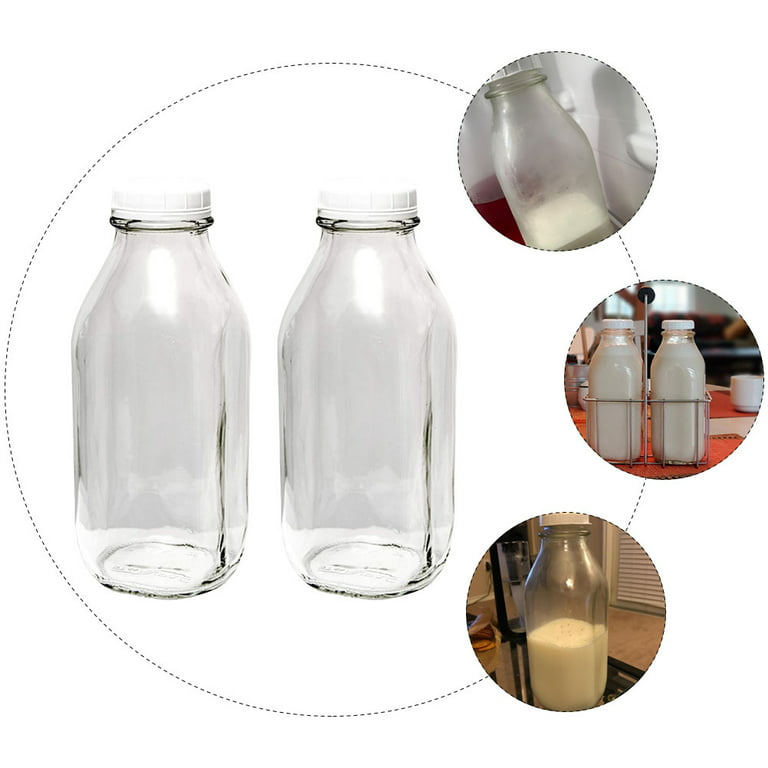 Milk Glass Bottles Wholesale Bottle Jug Vintage Lids Container Jars Jar  Small 1000Ml Drinking Reusable With