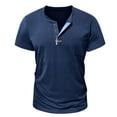 thumbnail image 3 of Bixock Shirts for Men,Men's Casual Shirts Short Sleeve Lapel Solid Color Half Button Down Chest Pocket Fashion Daily Leisure Wear Shirts, 3 of 5
