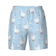 thumbnail image 4 of Lsque Mens Swim Trunks Goose White Flowers Pattern - Bathing Suit Compression Liner - Beach Swim Shorts Swimwear - (S-3XL) - Stretch Quick Dry -3X-Large, 4 of 9