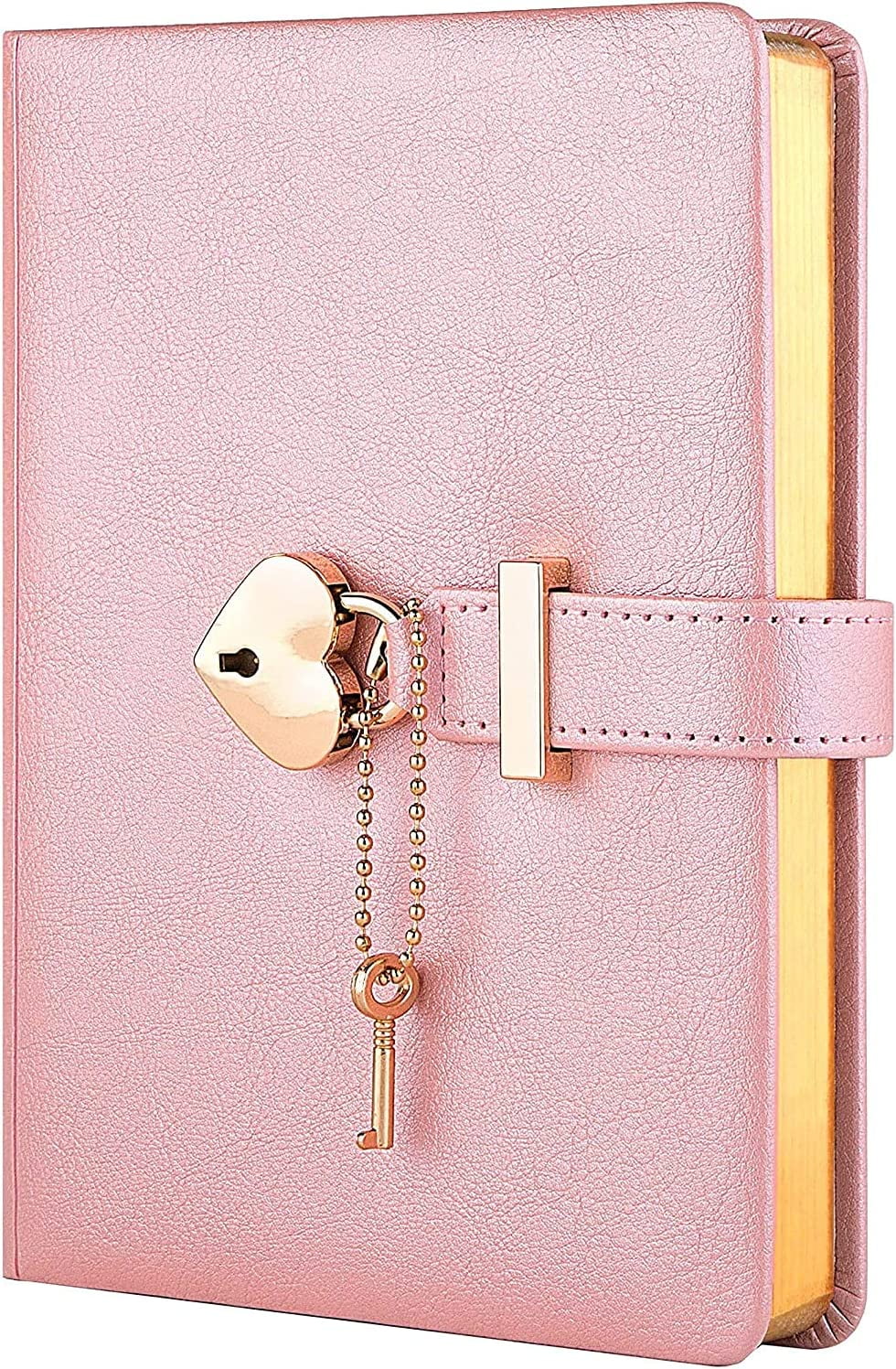 Poshieca Heart Shaped Lock Diary With Key Pu Leather Cover Journal Personal Organizers Secret