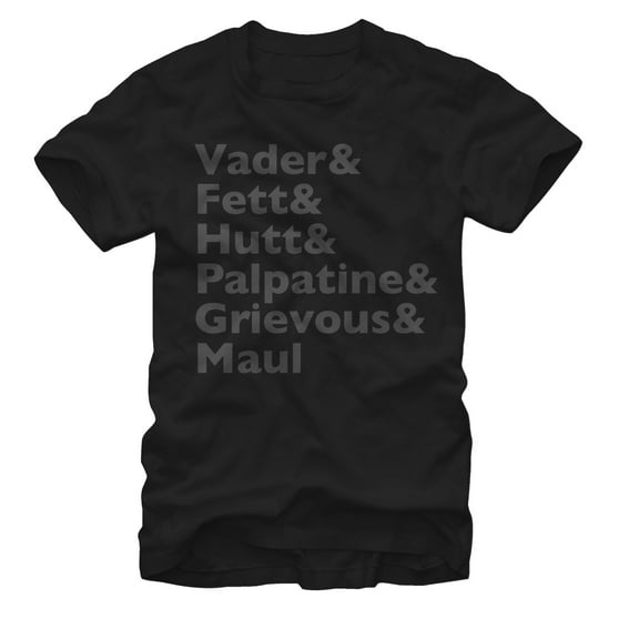 Men's Star Wars Darth Vader and Boba Fett and Jabba the Hutt  Graphic Tee Black Small
