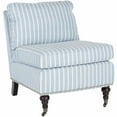 thumbnail image 5 of SAFAVIEH Randy Transitional Upholstered Slipper Chair w/ Casters, Blue/White, 5 of 6
