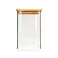thumbnail image 1 of Square Glass Jar Grain Canister Sealed Food Storage Container for Loose Tea Coffee Bean (550ml), 1 of 8
