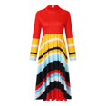 thumbnail image 4 of asddcavvf Robes pour Femmes Printemps et Été Col Bavette Manches Longues Robe Imprimée Slim, 4 of 5