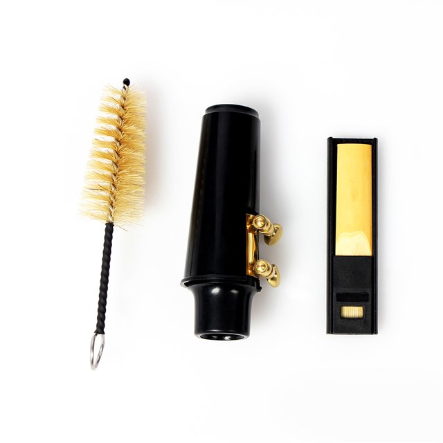 Boquilla Alto Sax Saxofón Boquilla con Cap Hebilla de Metal Reed Reed Case Cepillo de Limpieza Maboto Boquilla