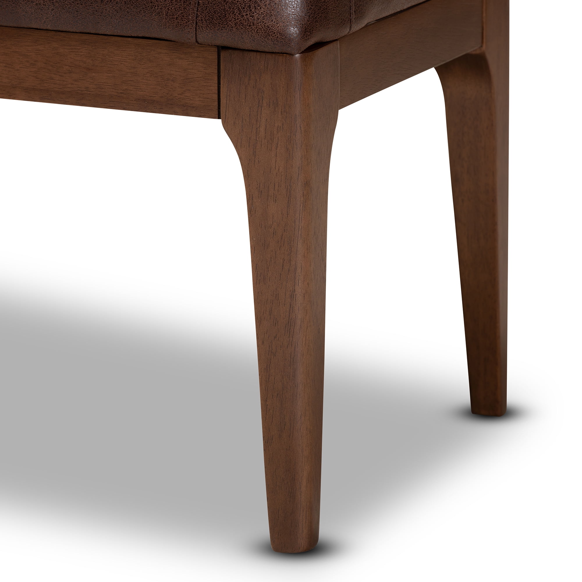 Baxton Studio Walsh Upholstered Bench, Dark Brown and Walnut Brown