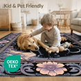thumbnail image 4 of ODIKA 9'x12' Washable Area Rug Goth Vintage Motif Minimalist Gothic Damask Phase Arch Mystical for Master Suite, California King, Under Bed, Non-Shedding, Easy Care, 4 of 7