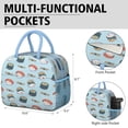thumbnail image 6 of Reusable Thermal Lunch Bag Lunch Box for Women Men,Sushi (75)_16 Zipper Closure Lunch Tote Small Leakproof Beach Picnic Cooler Tote Bag with for Student Bento Bag, 6 of 7