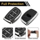 thumbnail image 4 of Funda de Llave de Auto de Silicona TPU - Negra Inteligente con Borde Plateado para Hyundai i10, i20, i25, i30, i40, ix20 - 3 Botones Control Remoto, 4 of 6