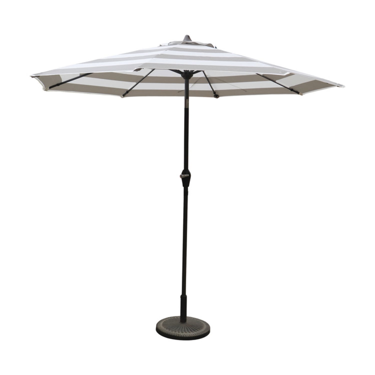 grey and tan umbrella patio PatioKingdom 9FT Outdoor Umbrella, Autotilt BBQ parties 10 ft x 13 ft