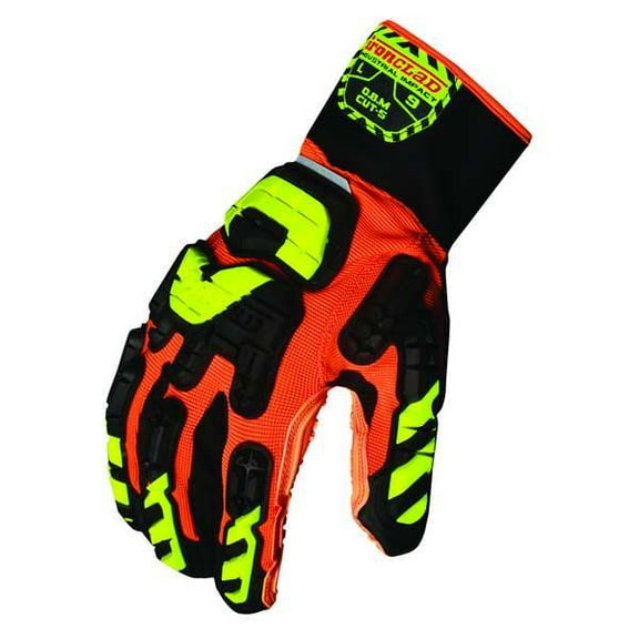 Impact Resist  Gloves,M,Orng/Blk/Yllw,PR