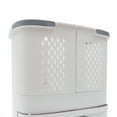 thumbnail image 4 of Household 3-layer Clothes Basket with Universal Wheel Free Stand Laundry Basket Set for Bathroom Clothes Storage (White), 4 of 12