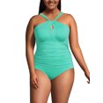 thumbnail image 3 of Lands' End Women's Plus Size Chlorine Resistant High Neck to One Shoulder Multi Way One Piece Swimsuit, 3 of 3