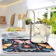 thumbnail image 5 of Dragonflies Butterflies Leaves Dish Drying Mat Dish Drainer Rack Mats Water Absorbent Non-Slip Easy Clean Heat Resistant for Kitchen Counter, 5 of 8