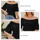 thumbnail image 5 of Top de verano para mujer, blusa holgada de manga corta con volantes y cuello redondo, blusa con hombros fruncidos para mujer negro XL, 5 of 6