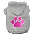 thumbnail image 4 of Pet Dog  Cat Hoodie Screen Printed, "Pink Swiss Dots Paw", 4 of 10