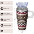 thumbnail image 3 of Bohemian Print Stainless Steel Cup 20oz with Lid and Straw - Double Wall Vacuum Insulated Travel Mug, Leakproof Thermal Tumbler, 3 of 5