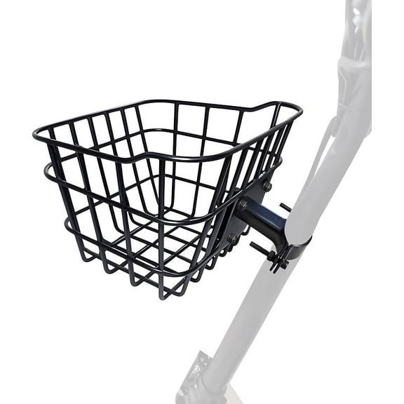 Small Front Scooter Basket – 2 Gallons, Rust-Resistant, with Fixed Holder for Bicycles
