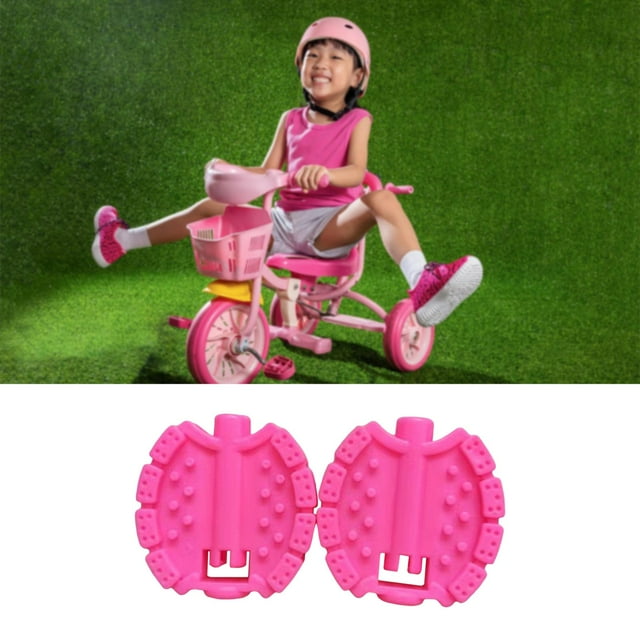 2 pedales de triciclo para niños pequeños, resistentes al agua y al polvo. Rosa