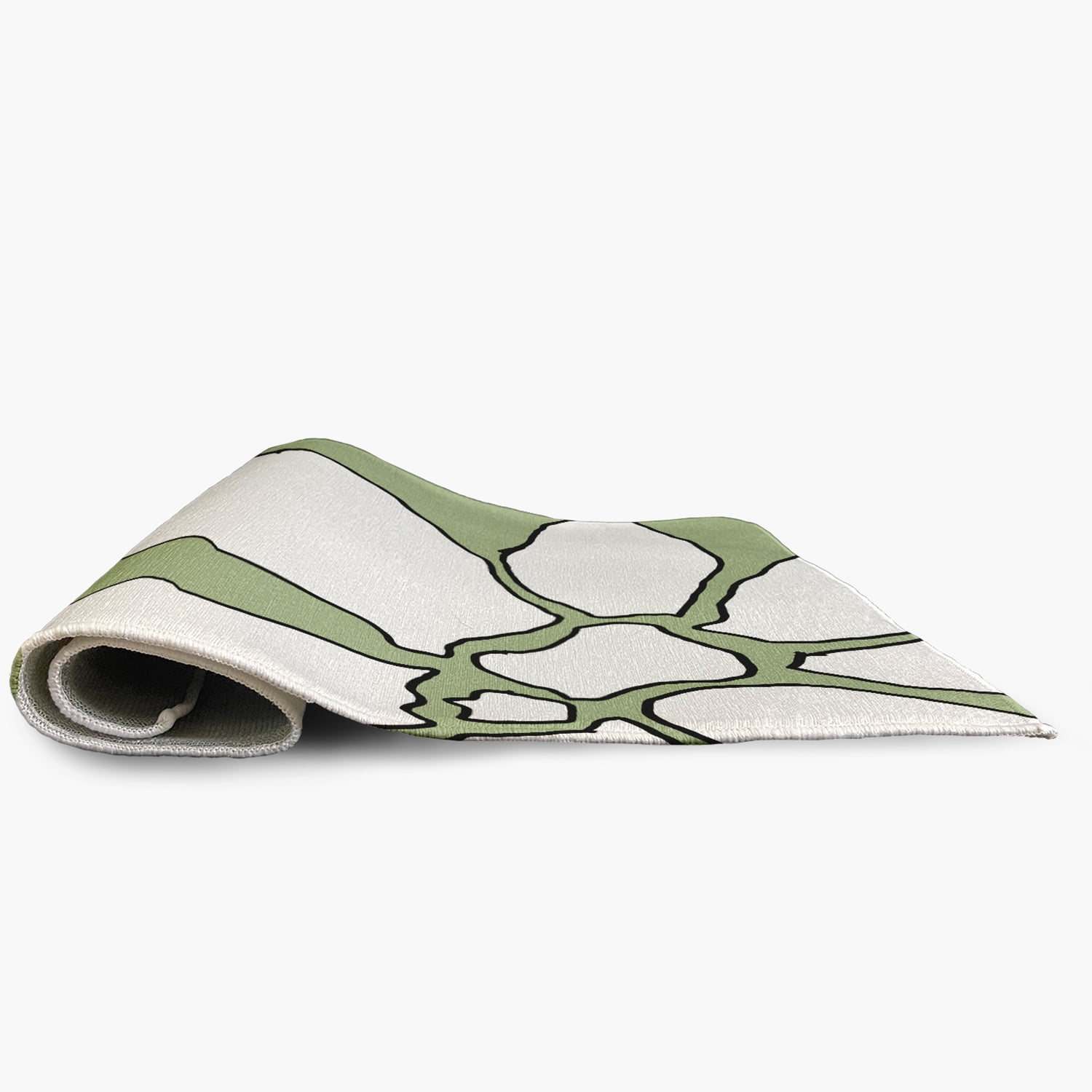 Simply Daisy 4' x 6' Green Petal Lines Spring Chenille Indoor/Outdoor Rug