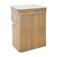 thumbnail image 1 of Cesta de bambú para la ropa sucia, organizador de ropa sucia para el hogar con tapa, cestas de almacenamiento para baño y dormitorio. Madera, 1 of 9