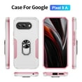 thumbnail image 2 of Designed for Google Pixel 9a Case, Military-Grade Drop Protection, Shockproof Phone Case Cover, Magnetic Car Mount Ring Kickstand Bumper Hard Case for Google Pixel 9a, White + Pink, 2 of 10