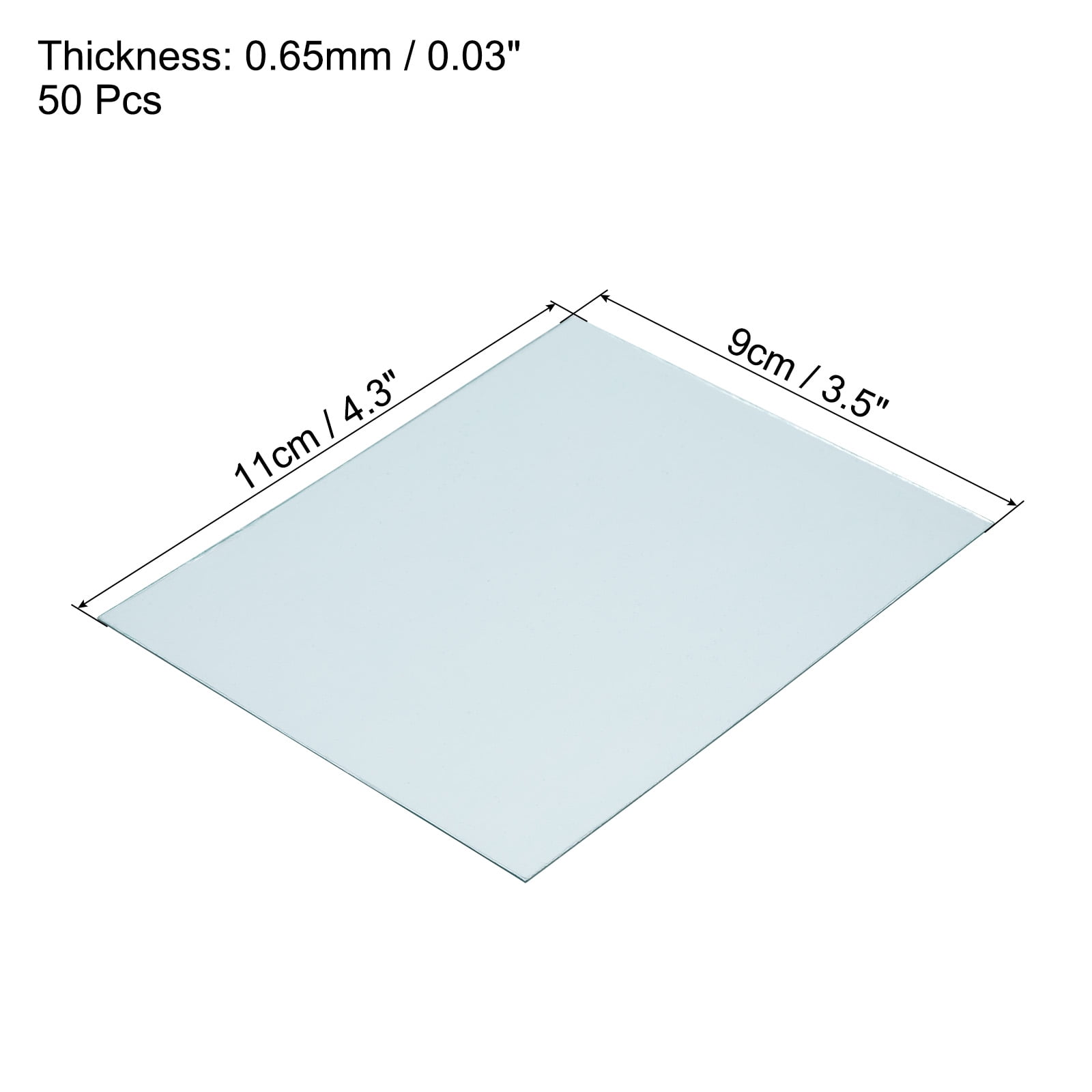 4.33" x 3.5" Welding Helmet Lens Clear PC Weld Hood Protective Replacement Covers, 50 Pack