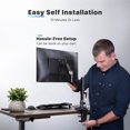 thumbnail image 5 of Single Extended Gas Spring Monitor Arm Desk Stand, Fully Articulating and Height Adjustable, 5 of 7
