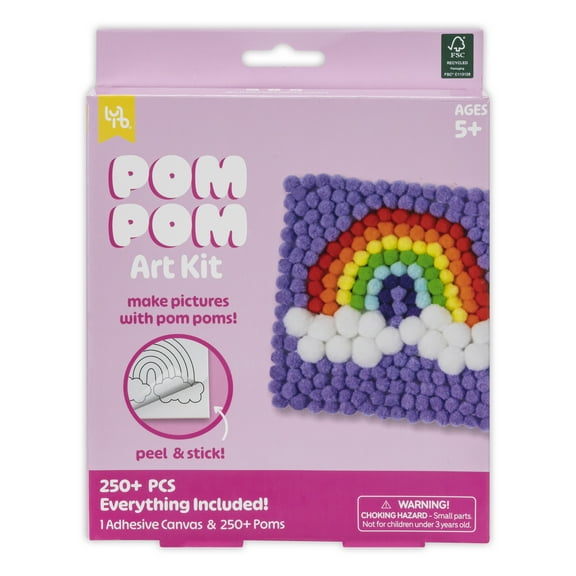 Little Yellow Bicycle Pom Pom Rainbow Art Kit