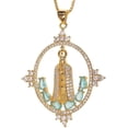 thumbnail image 3 of Mary Crowned  Zicronia Mariner Marina Necklace Cadena Virgen De Mary Salvation Medallion Faith Religious Necklace, 3 of 6