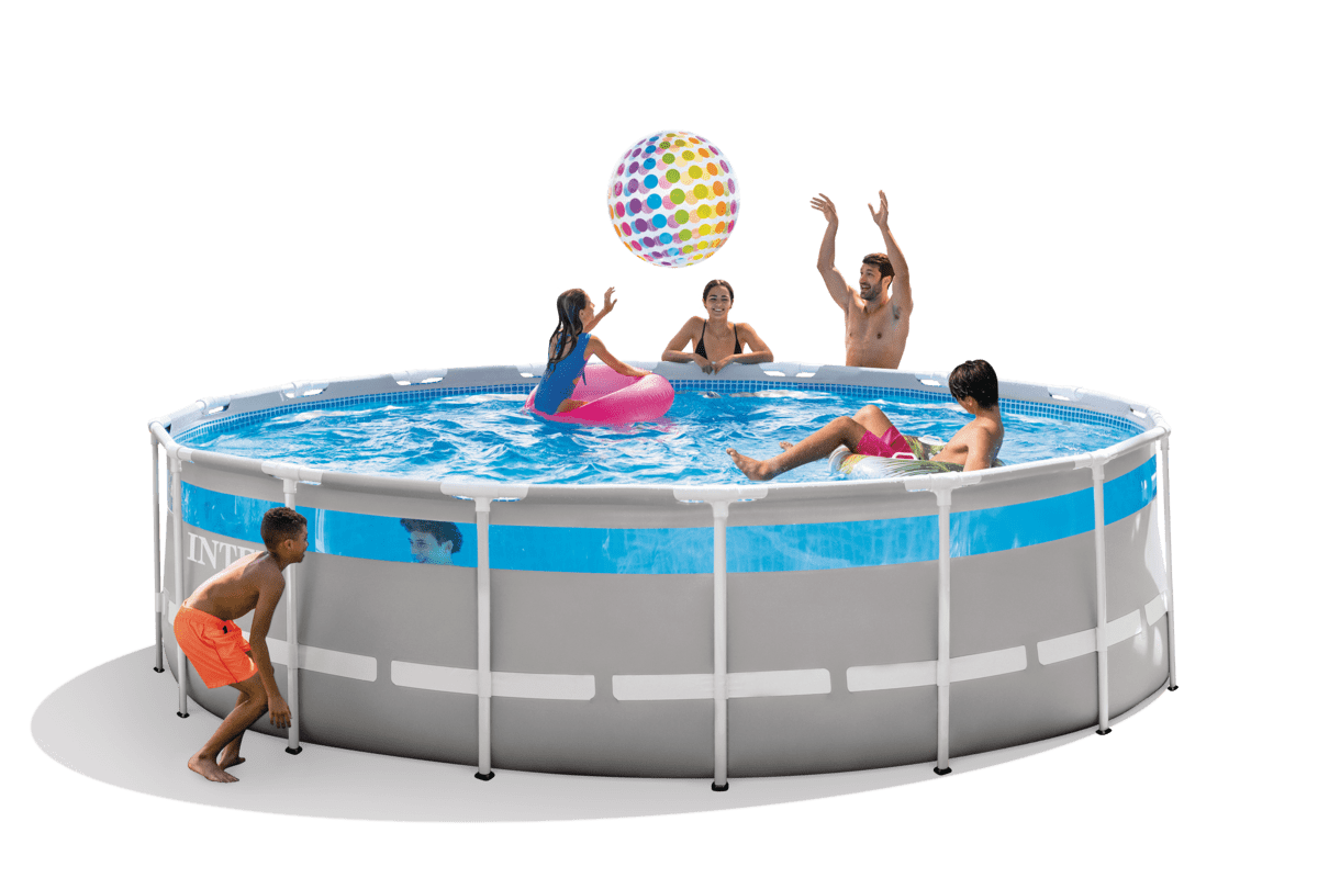 Intex 17' x 48" Clearview Prism Frame Above Ground Swimming Pool Set with Pump