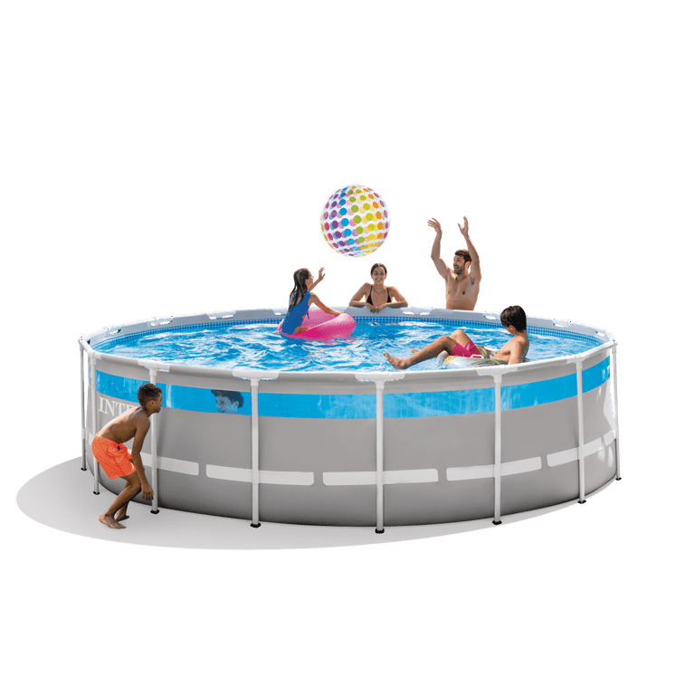 Intex 17 x 48 Clearview Prism Frame Above Ground Swimming Pool Set with Pump