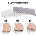thumbnail image 3 of SHAR 2 Pairs Heel Insert Height Increase Insole Invisible Silicone Insole 3 Layer Heel Support Insoles Height Shoe Pad, 3 of 5