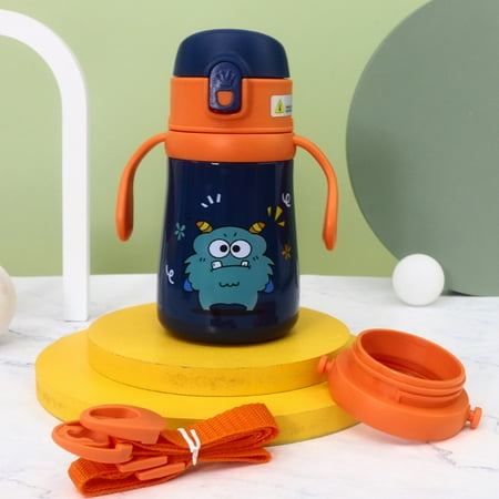 

QILIN Insulated Tumbler 1 Set Keep Warm Food Grade Practical Traveling Baby Elephant Straw Cup Hot Milk Insulated Tumbler