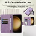 thumbnail image 2 of K-Lion for Samsung Galaxy Note20 Ultra Wallet Case with 9 Card Slots, Durable PU Leather Magnetic Flip Lanyard Strap Wristlet Zipper Pocket Wallet Phone Case,Purple, 2 of 8